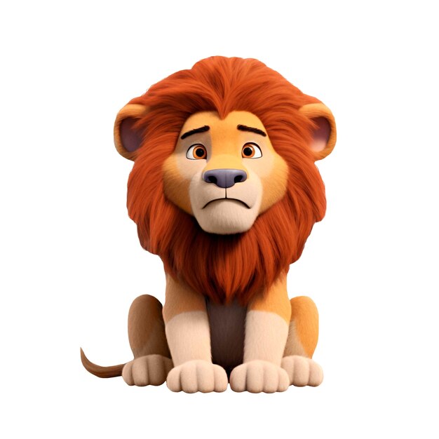 Rendering en 3D del león aislado