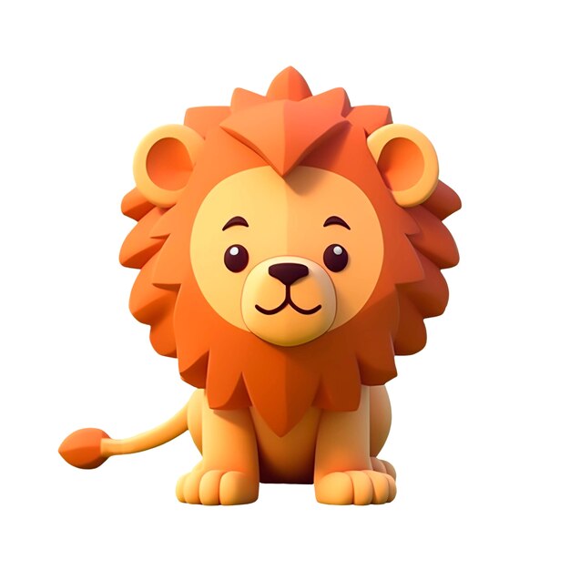 Rendering en 3D del león aislado