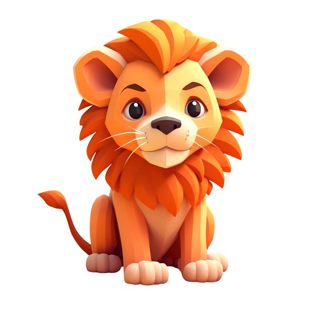 Rendering en 3D del león aislado