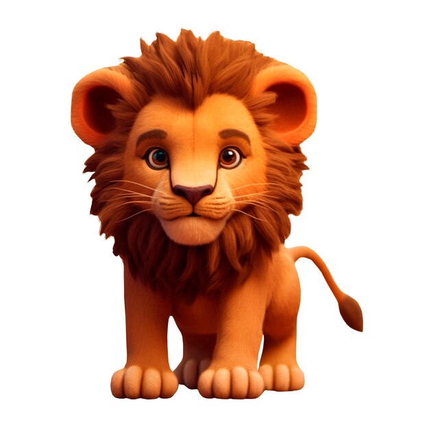 Rendering en 3D del león aislado