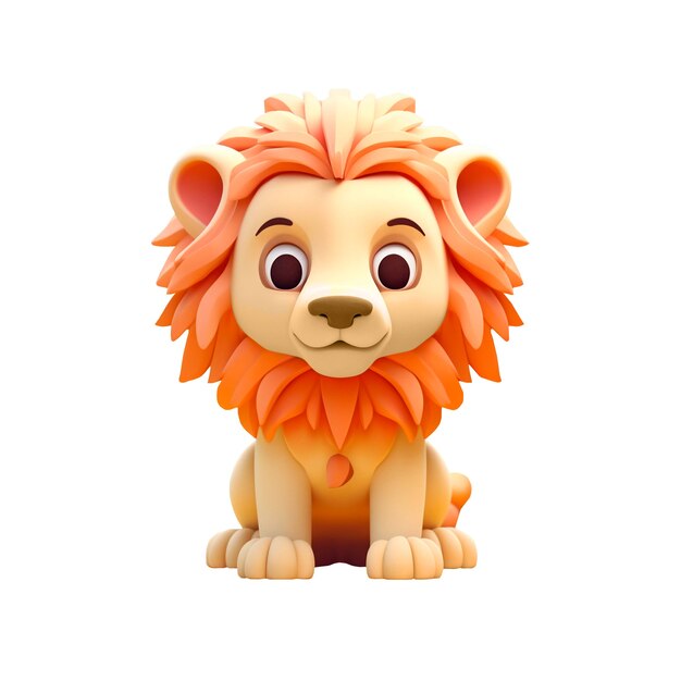 Rendering en 3D del león aislado