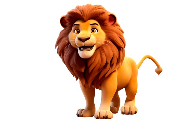 Rendering en 3D del león aislado