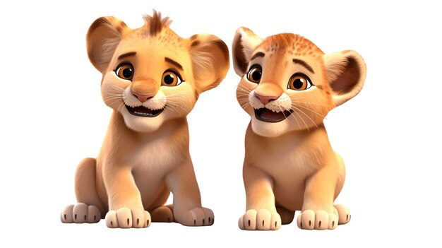 Rendering en 3D del león aislado