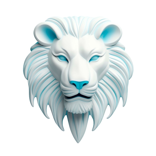 Rendering en 3D del león aislado