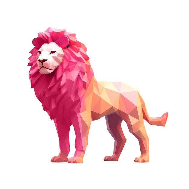 Rendering en 3D del león aislado