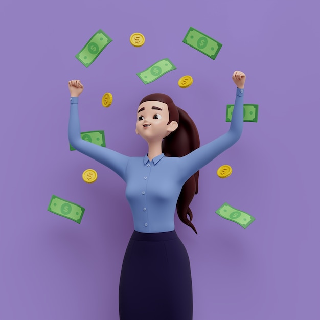 Rendering en 3D de una mujer de negocios