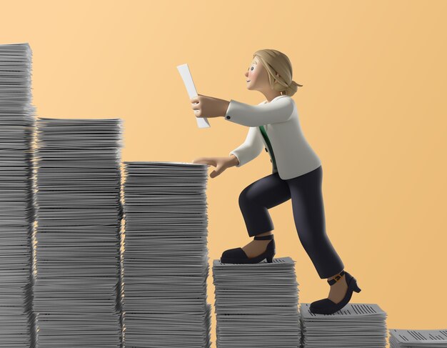 Rendering en 3D de una mujer de negocios