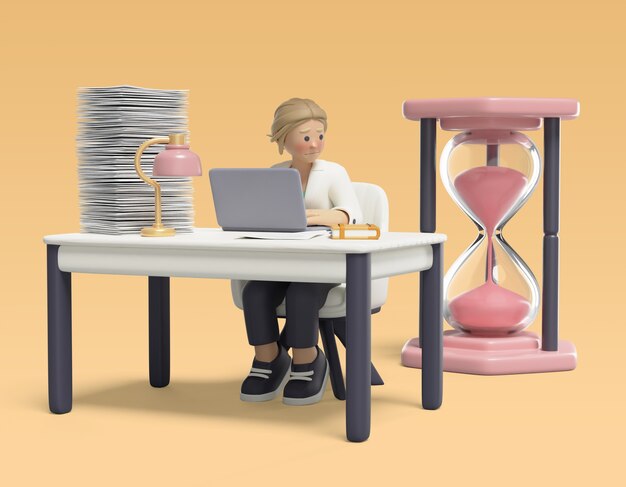 Rendering en 3D de una mujer de negocios