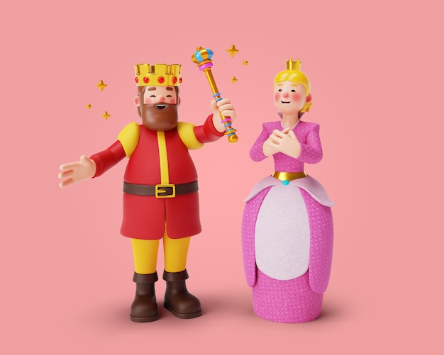 Rendering en 3D de la pareja de la monarquía