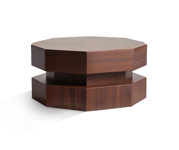Rendering 3d de podio de madera aislado
