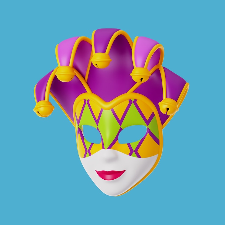 PSD gratuito rendering dell'icona del mardi gras