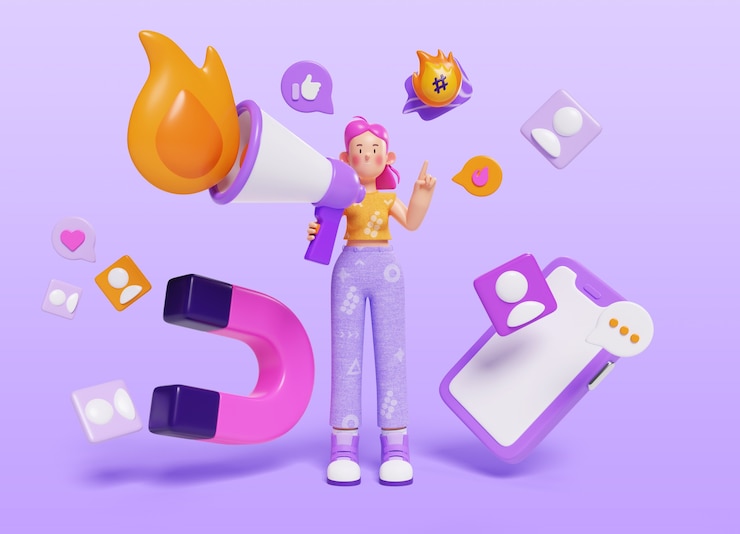 PSD gratuito rendering della composizione dei caratteri di marketing