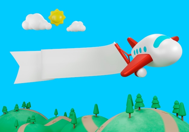 Rendering di banner vuoto per il trasporto aereo