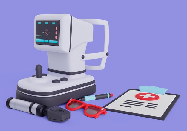Renderización en 3D de los antecedentes de ventas de oftalmología