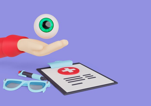 Renderización en 3D de los antecedentes de ventas de oftalmología