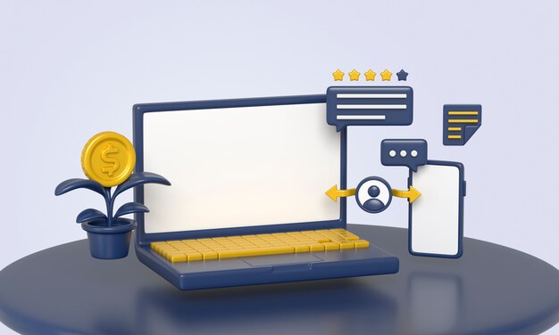 Renderización en 3D de una aplicación financiera inteligente