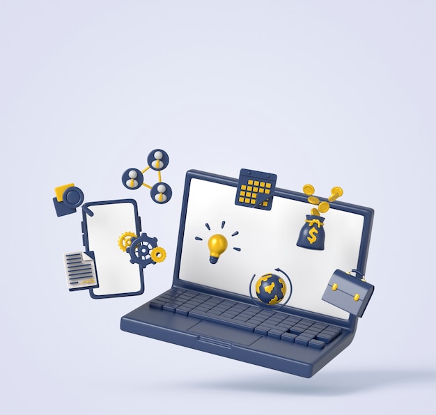 Renderización en 3D de una aplicación financiera inteligente