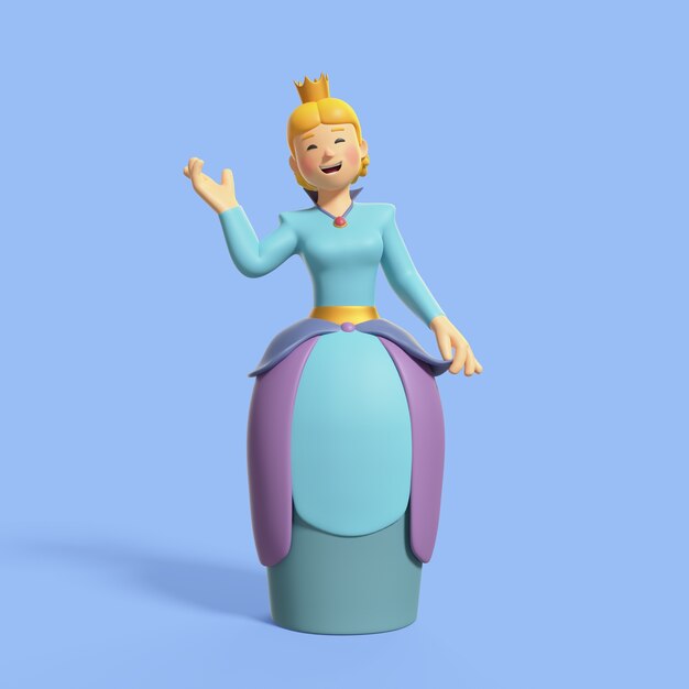 Renderización en 3D del carácter de la monarquía
