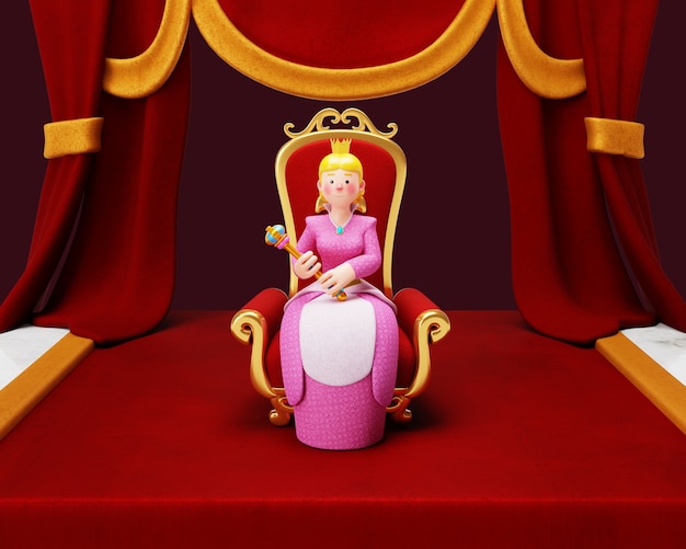 Renderización en 3D del carácter de la monarquía