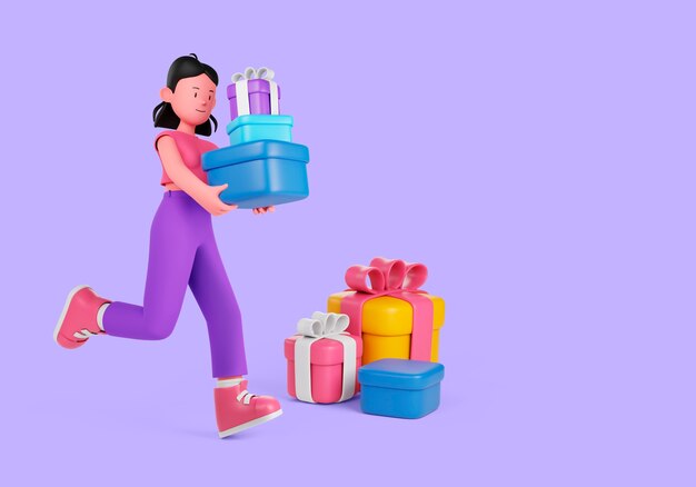 Renderización en 3D del concepto de compras