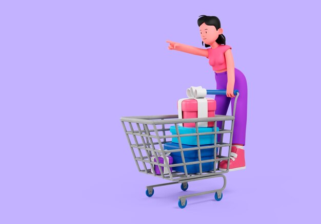 Renderización en 3D del concepto de compras
