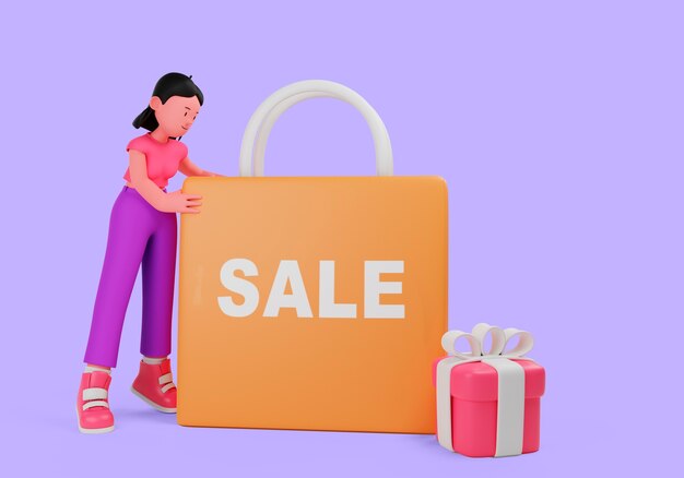 Renderización en 3D del concepto de compras