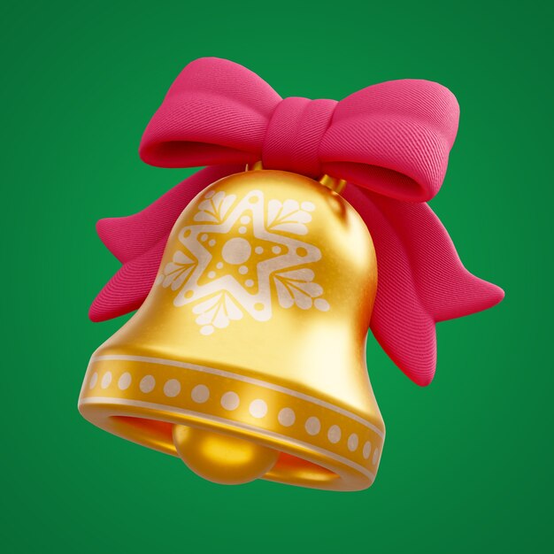 Renderización 3D del diseño del icono de la campana