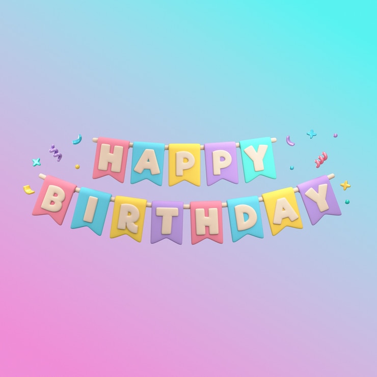 PSD gratuito renderización 3d del diseño del icono de cumpleaños