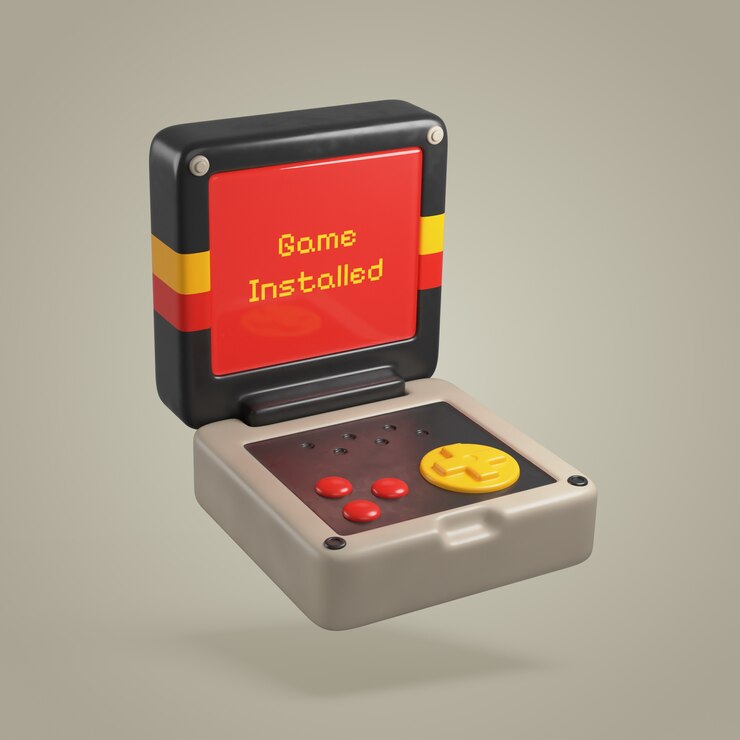PSD gratuito renderización 3d del diseño del icono del juego retro