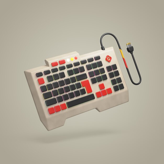 Renderización 3D del diseño del icono del juego retro
