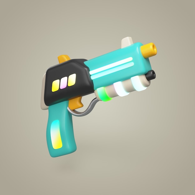 Renderización 3D del diseño del icono del juego retro