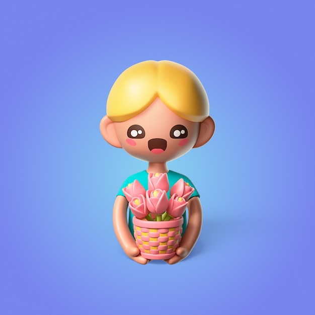 Renderización 3D del diseño del icono del resorte