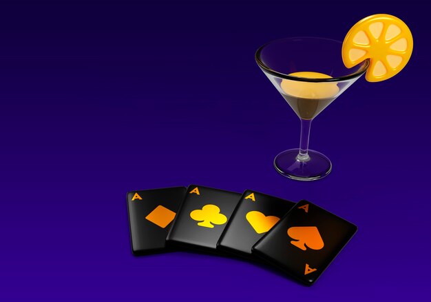 Renderización en 3D de los elementos del casino