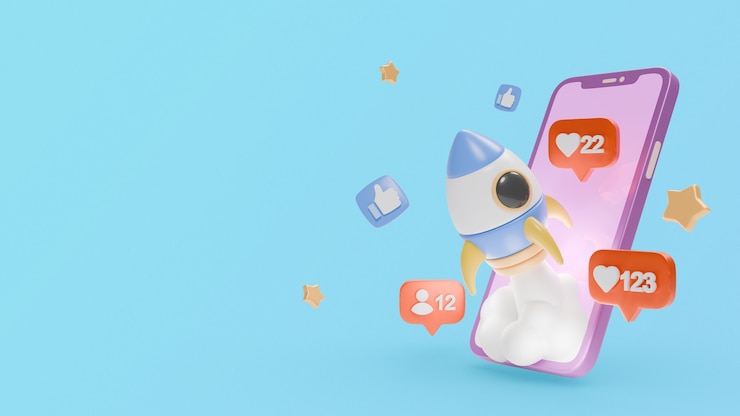 PSD gratuito renderización en 3d de los elementos de las redes sociales