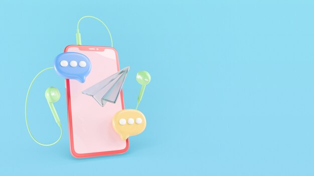 Renderización en 3D de los elementos de las redes sociales
