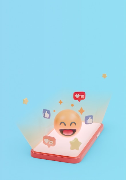 Renderización en 3D de los elementos de las redes sociales