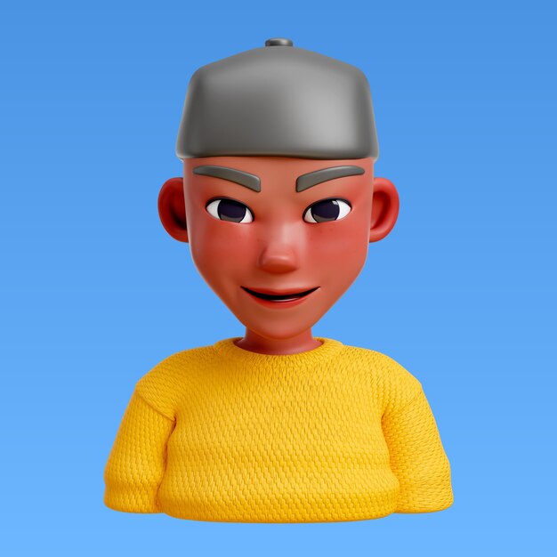 Renderización 3D del estilo de cabello para el diseño del avatar