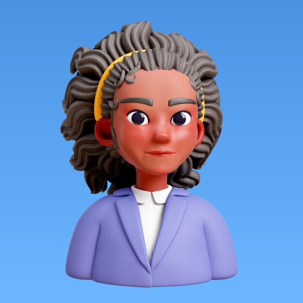 Renderización 3D del estilo de cabello para el diseño del avatar