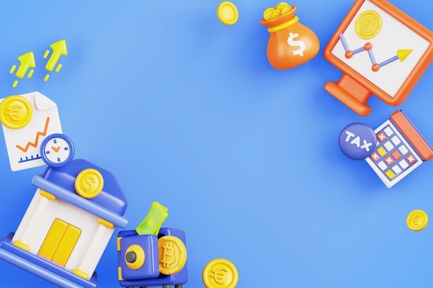 Renderización en 3D del fondo de ventas bancarias
