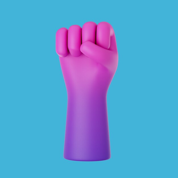 Renderización en 3D del gesto de la mano