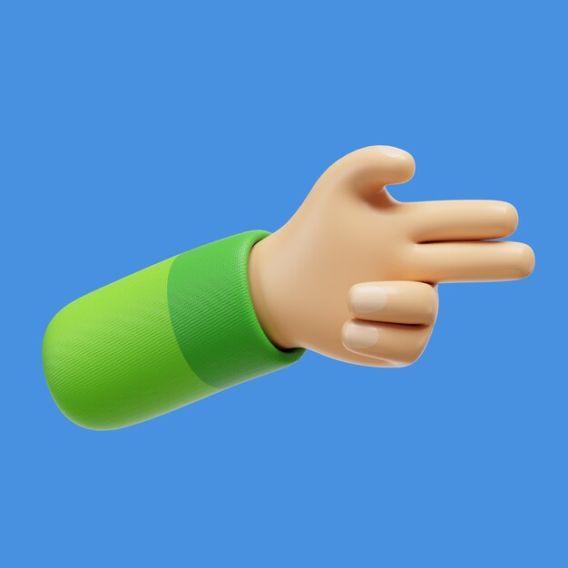 Renderización en 3D del gesto de la mano