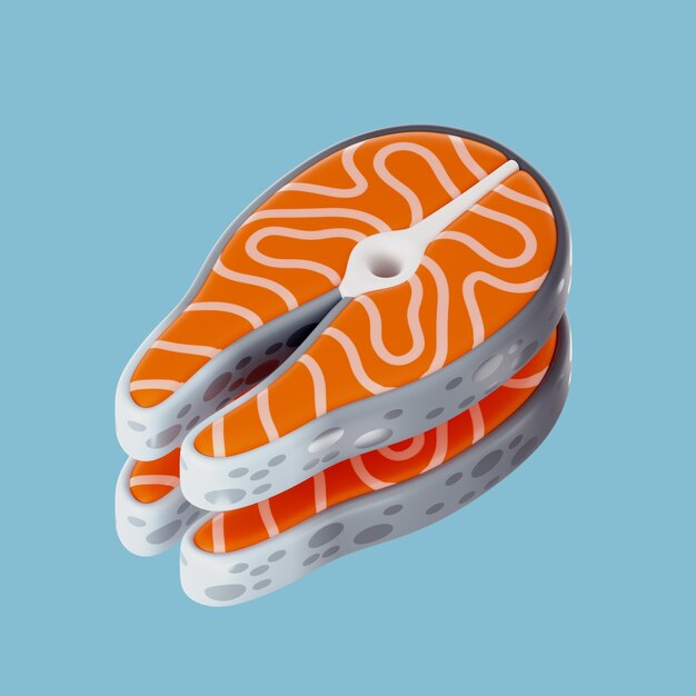 Renderización en 3D del icono de los alimentos