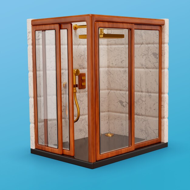 Renderización en 3D del icono del baño