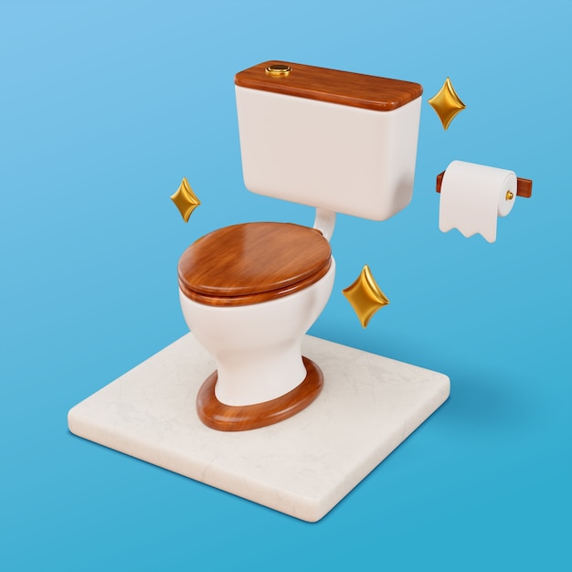 Renderización en 3D del icono del baño