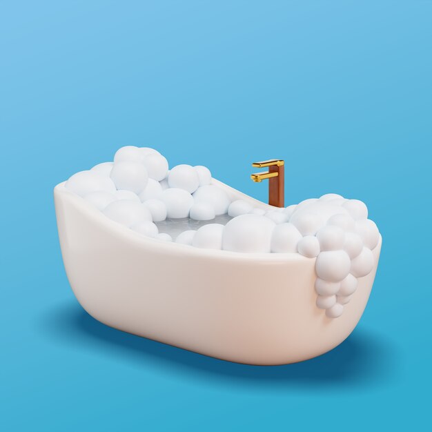 Renderización en 3D del icono del baño