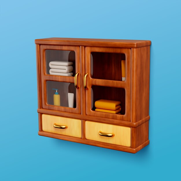 Renderización en 3D del icono del baño