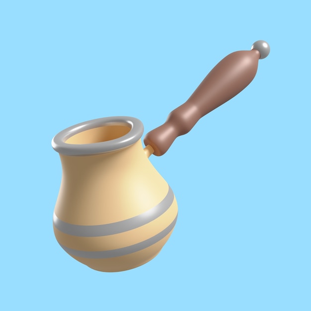 Renderización 3D del icono de la cafetería