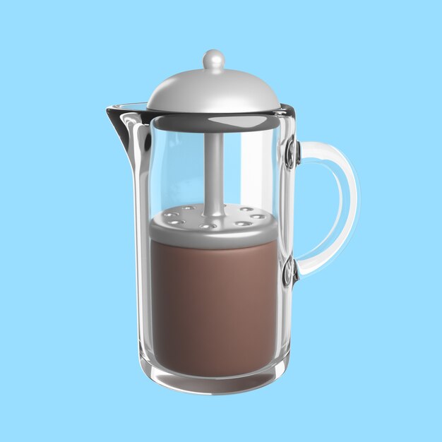 Renderización 3D del icono de la cafetería