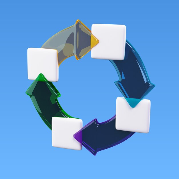 Renderización en 3D del icono del diagrama