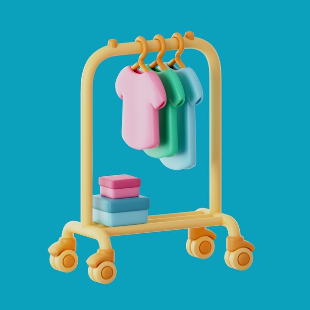 Renderización en 3D del ícono del diseño de moda